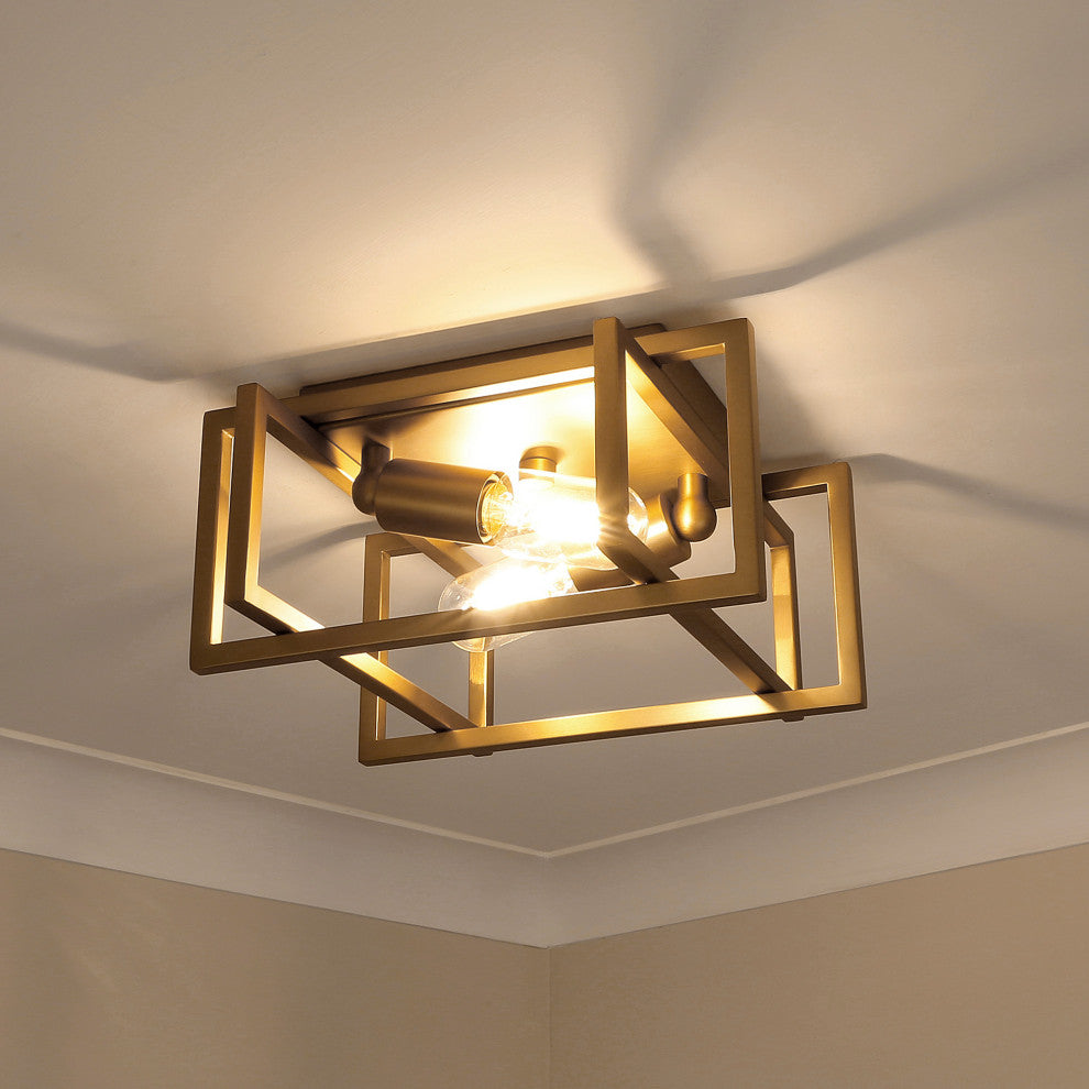 Tribeca Flush Mount With Brushed Champagne Bronze Accents Shade