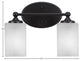 Capri 2-Light Bath Bar, Matte Black/Square White Muslin