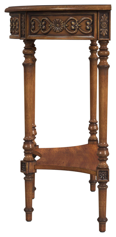 Danelle Demilune 30" Console Table, Antique Cherry