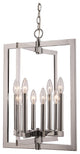 8 Light Pendant in Polished Chrome with Acrylic Glass
