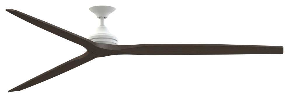 Fanimation Spitfire 96" Fan, matte White Motor, Dark Walnut Wood Blades
