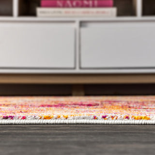 Contemporary POP Modern Abstract Area Rug, Pink/Orange, 8 X 10