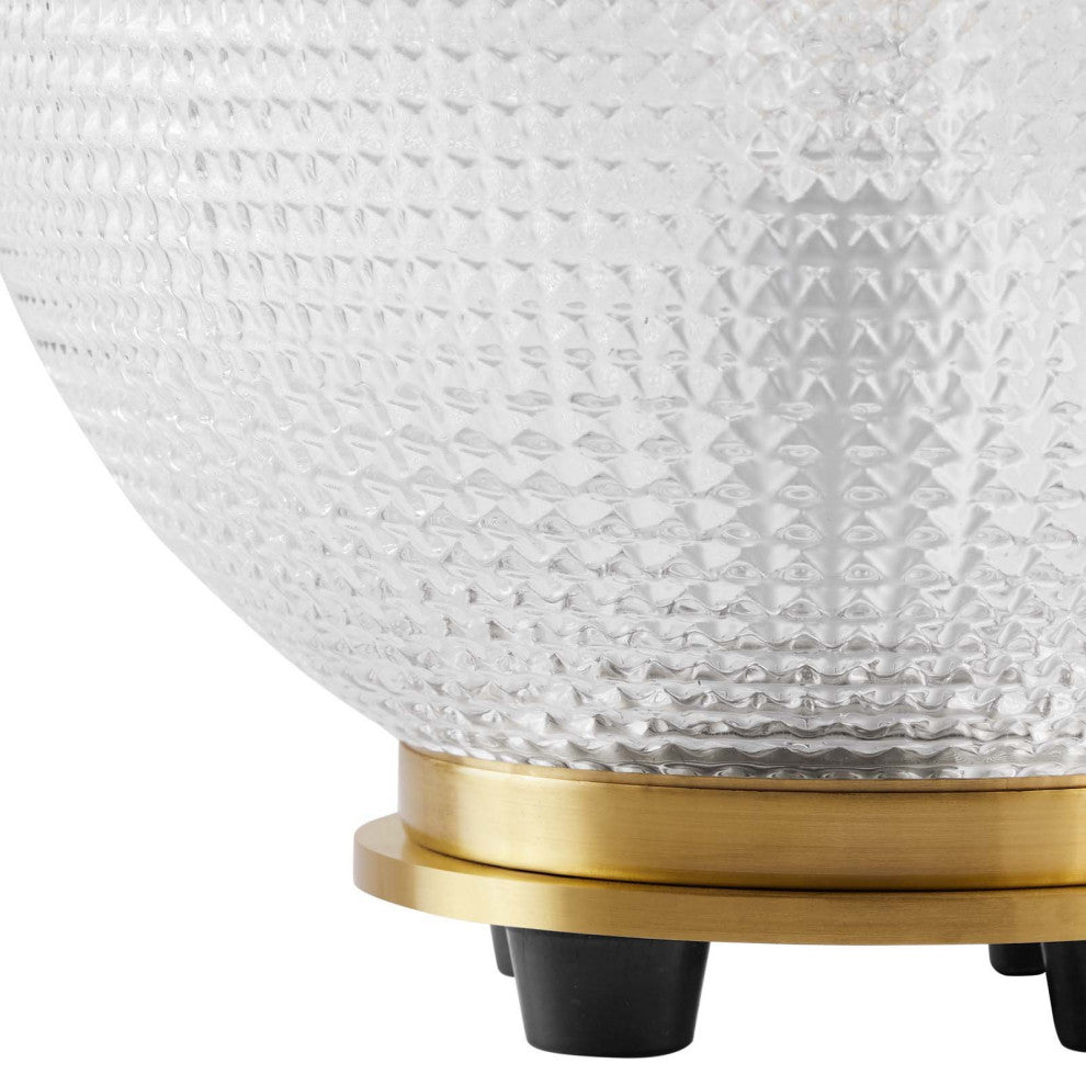 Table Lamp, Gold, Metal, Glass, Modern, Mid Century Cafe Bistro Hospitality