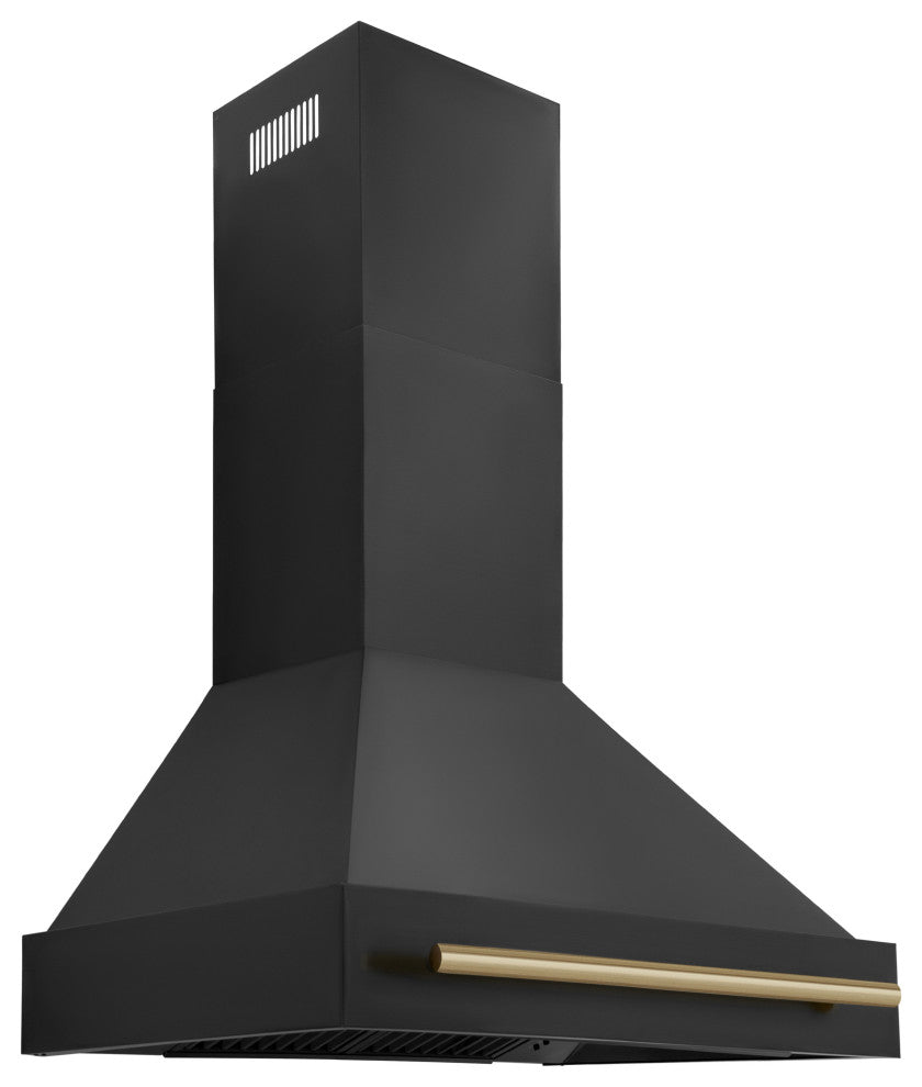 ZLINE 30" Black Stainless Range Hood with Champagne Bronze (BS655-30-CB)