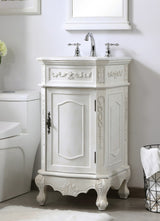 Bathroom Vanity, Antique White, 19", Single Sink