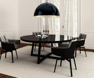 ET2 E24906 Hemisphere 31"W LED Pendant - Gloss Black / Aluminum