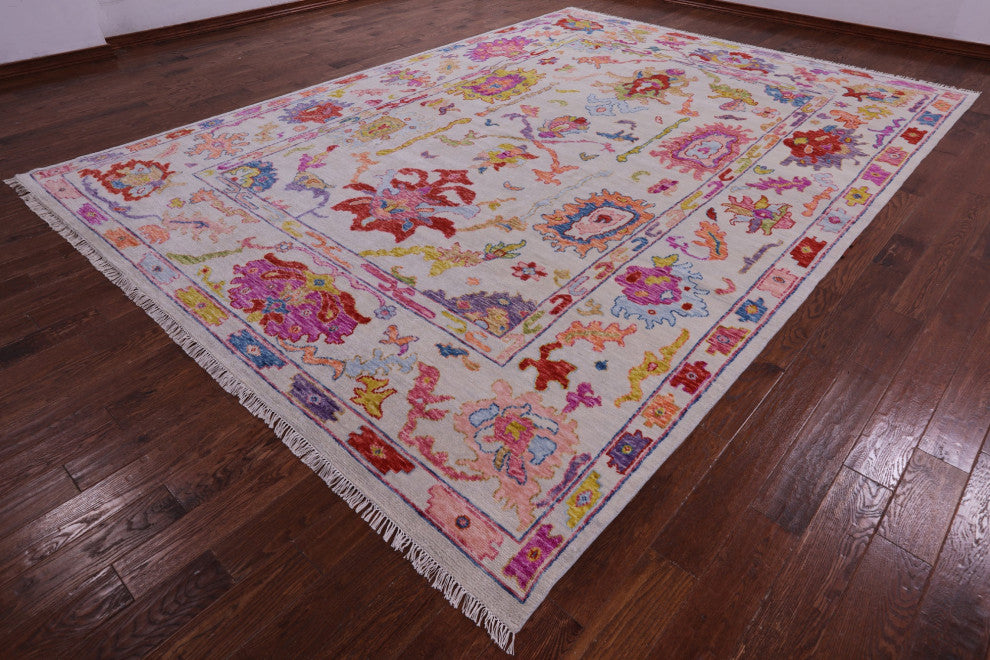 10' 0" X 13' 9" Hand Knotted Turkish Oushak Wool Rug - Q14784