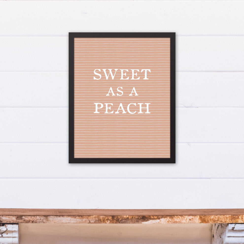 Pretty Sweet Peach Framed Canvas 16x20 Black Framed Canvas