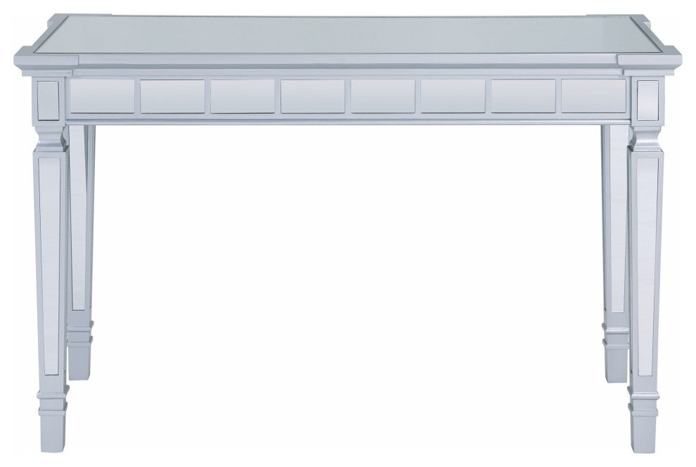 Silver Mirrored Writing Desk with Drawers