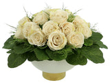 Rose Arrangement with Fern and Leaves