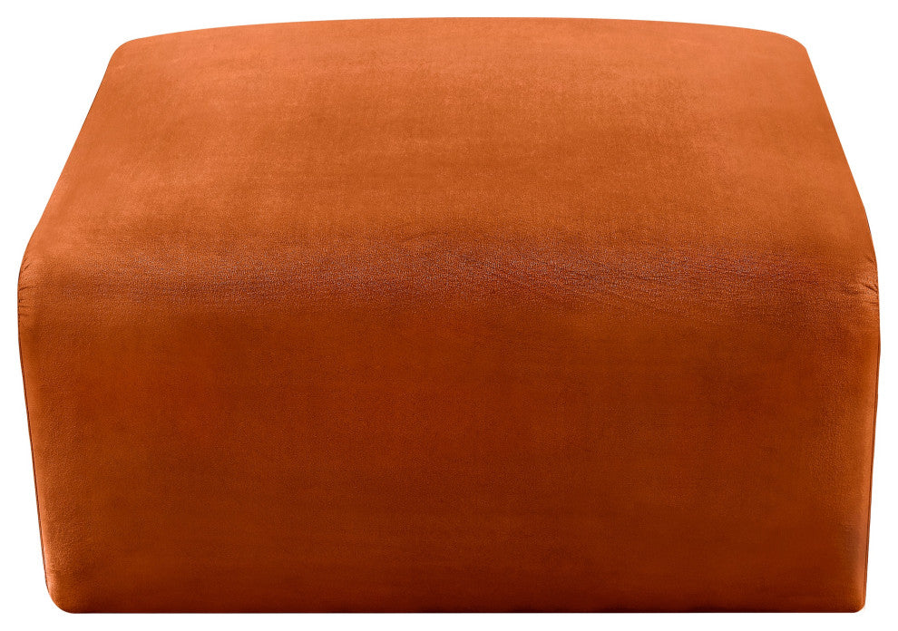 Arc Upholstered Modular Component, Cognac, 1-Piece: Ottoman, Velvet