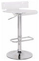 Benzara BM157348 Smart Looking Adjustable Bar Stool With Swivel, Clear & Chrome