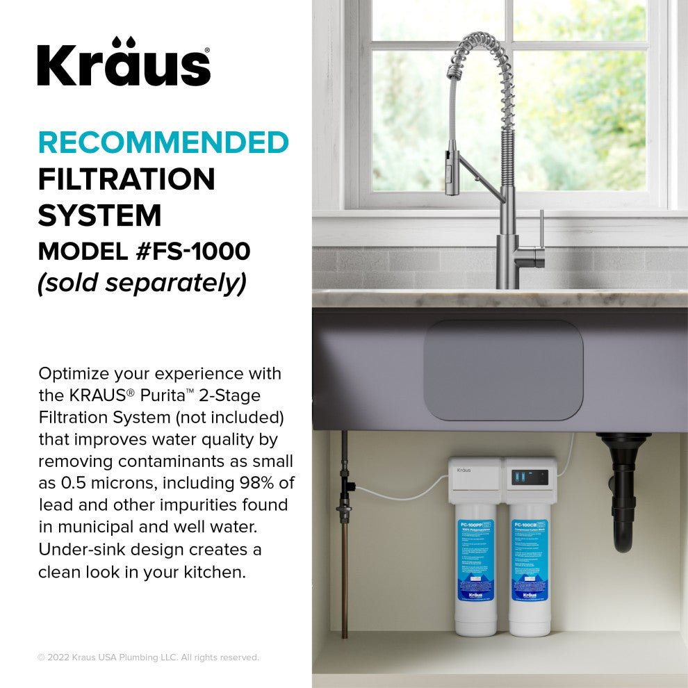 Oletto Commercial Pull-Down Filter Kitchen Faucet, MB