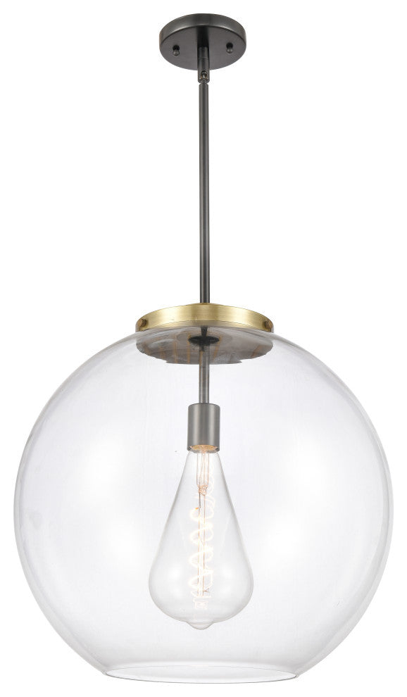Athens Pendant, Black Antique Brass, Clear, Clear