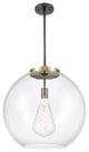 Athens Pendant, Black Antique Brass, Clear, Clear