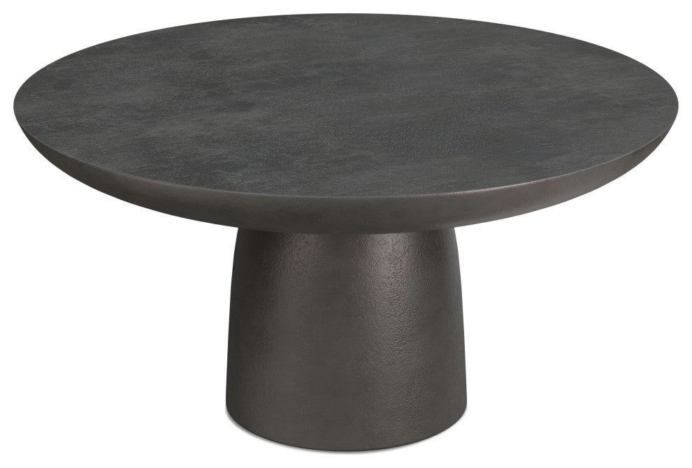 Alexa Cast Aluminum Coffee Table in Black Nickel