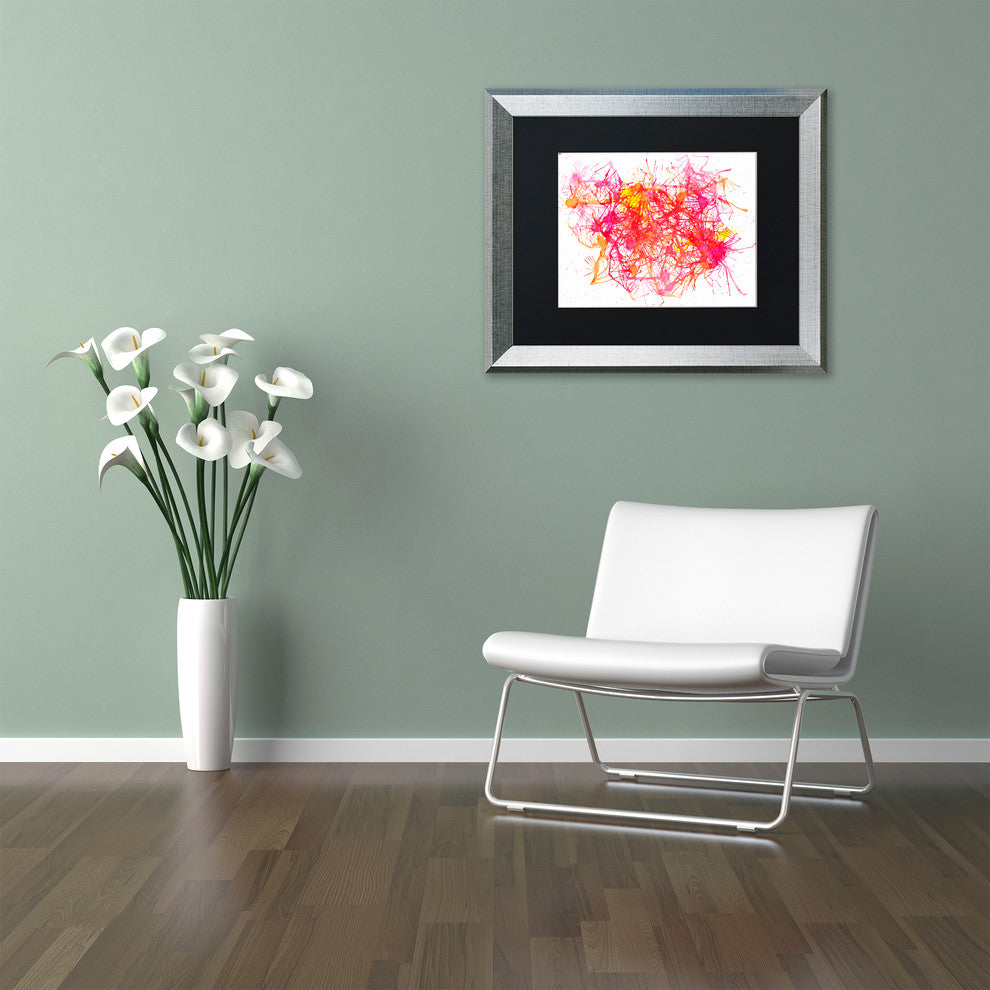 Hello Angel ''Splatters 2'' Art, Silver Frame, Black Mat, 14x11
