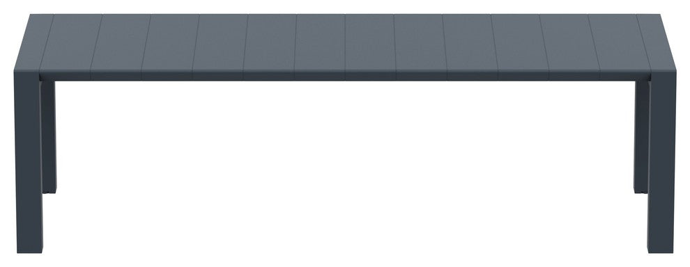 Compamia Vegas XL 102"-118" Extendable Dining Table, Wicker Dark Gray