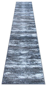Marian Collection Distressed Olefin Area Rug with Jute Backing, Grey, 2' X 11'