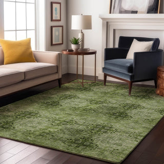 Premium Machine Washable Mayfield AMF557 Olive 8' x 10' Rug