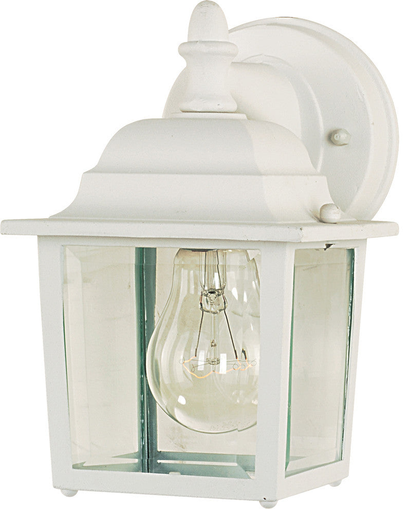 Maxim 1025 Builder Cast 8" 1 Light Wall Sconce - White / Clear Glass