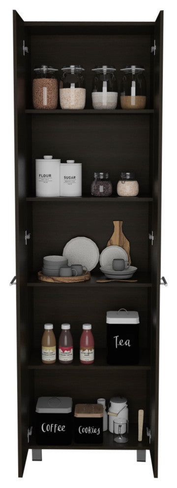 Pensacola Pantry Cabinet, Black Wengue