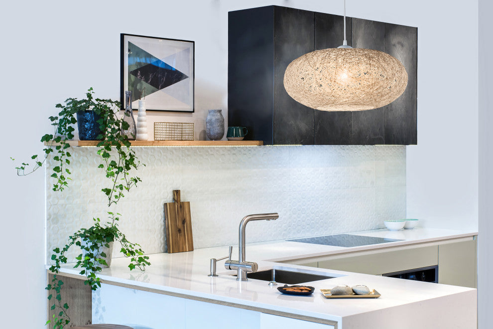 Campilo 1-Light Pendant, Beige Finish