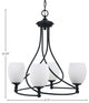 Capri 4-Light Chandelier, Matte Black/White Linen