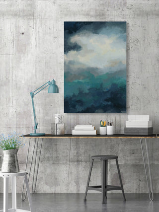 "Dark Forest Clouds" Painting Print on Wrapped Canvas, 8"x12"