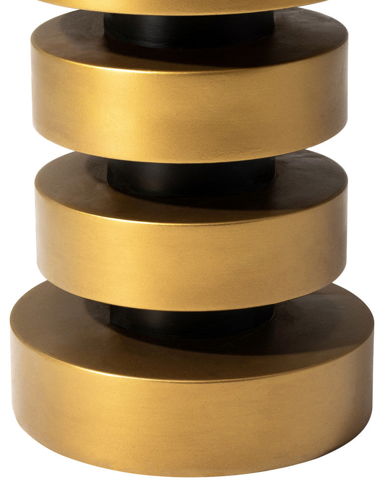 Antique Gold MGO Floating Disks Side Table