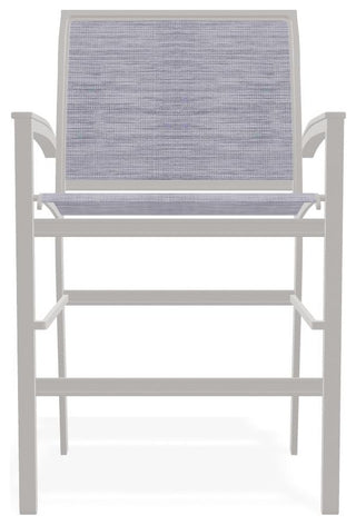 Bazza Sling Balcony Height Stackable Outdoor Stool, Brooks/Warm Gray