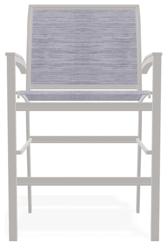Bazza Sling Balcony Height Stackable Outdoor Stool, Brooks/Warm Gray