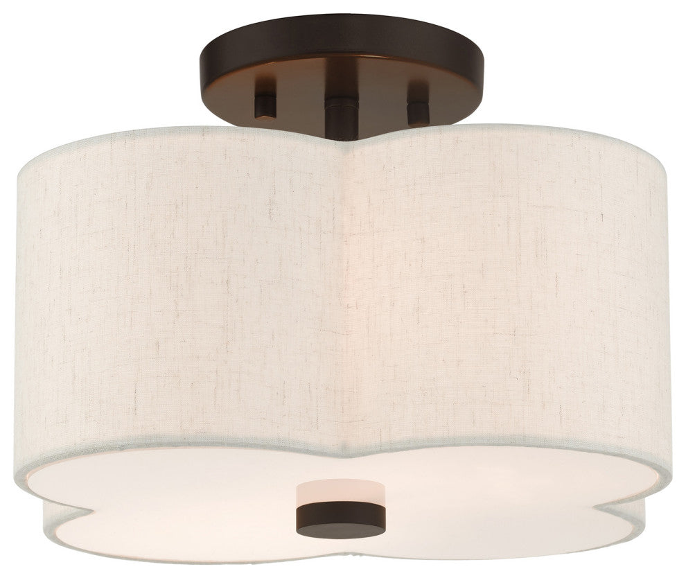 English Bronze French Country, Floral, Transitional, Semi Flush