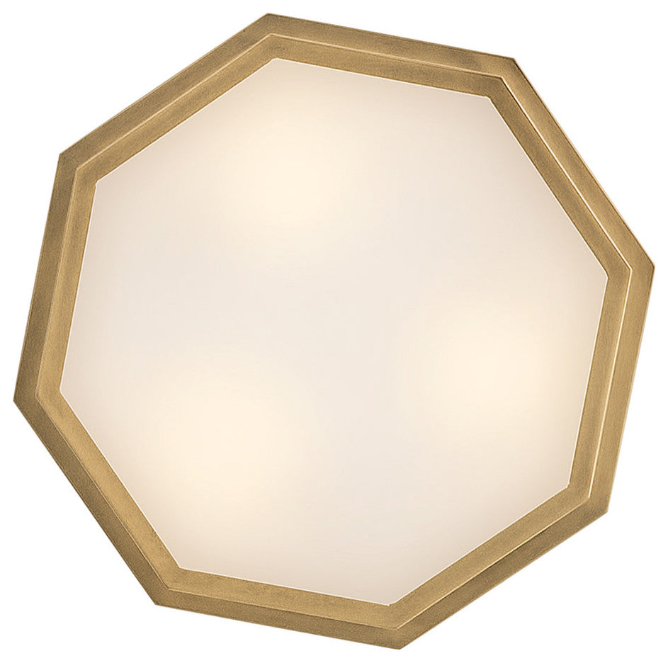 Hinkley Facet Medium Flush Mount, Heritage Brass