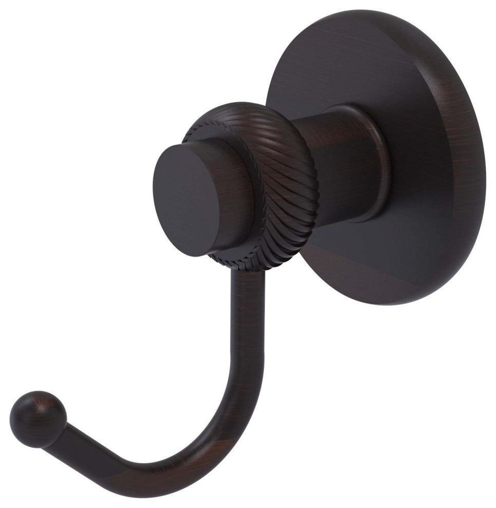 Mercury Robe Hook with Twisted Accents, Venetian Bronze