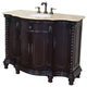 48" Single Sink Vanity-Wood-Dark Mahogany-Creama Marfil