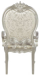Bently Arm Chairs, Set of 2, Fabric and Champagne Finish