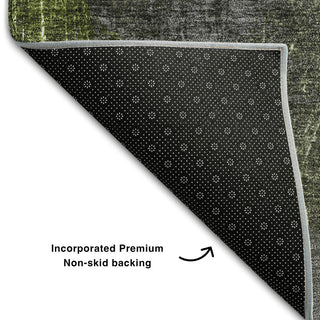 Premium Machine Washable Mayfield AMF556 Green 9' x 12' Rug