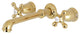 Kingston Brass Two-Handle Wall Mount Tub Faucet, Polished Brass