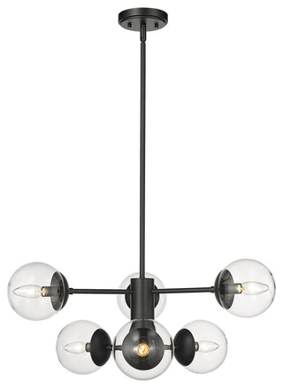Avell 6 Light 28" Matte Black Pendant
