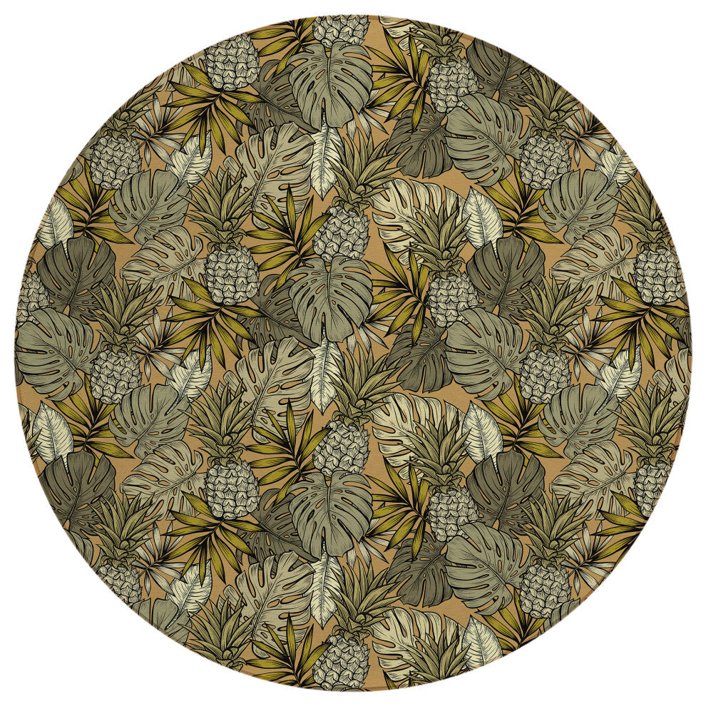 Indoor/Outdoor Tropics TC11 Clay Machine Washable 8' x 8' Round Rug