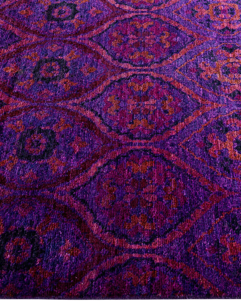 Overdyed, One-of-a-Kind Hand-Knotted Area Rug Purple, 3'10"x5'10"