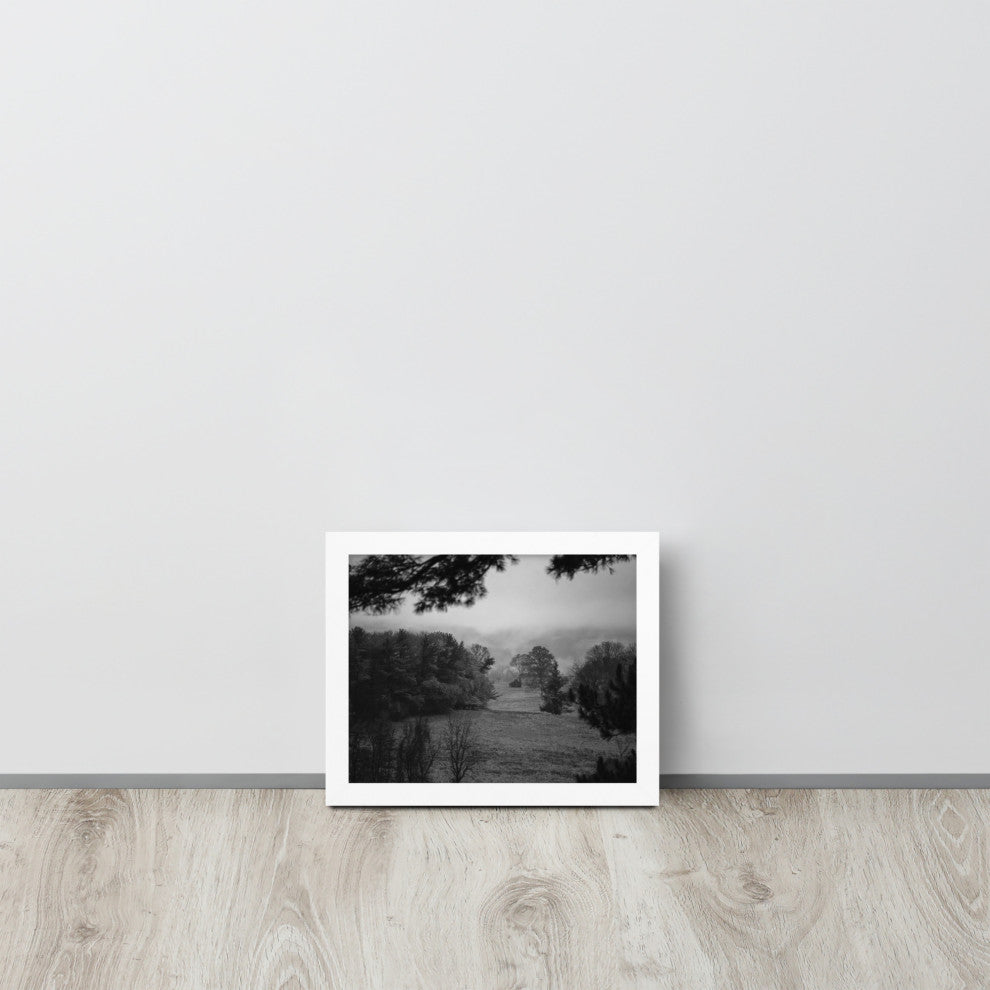 Mist of Valley Forge in Black and White Framed Photo Paper Wall Art Prints, White, 8" X 10"