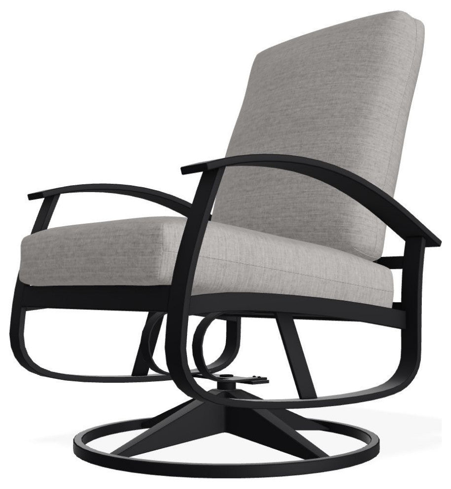 Belle Isle Cushion Outdoor Swivel Rocker, Graystone/Black