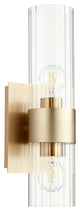 Quorum 5826-2-80 Two Light Wall Mount, Aged Brass Finish