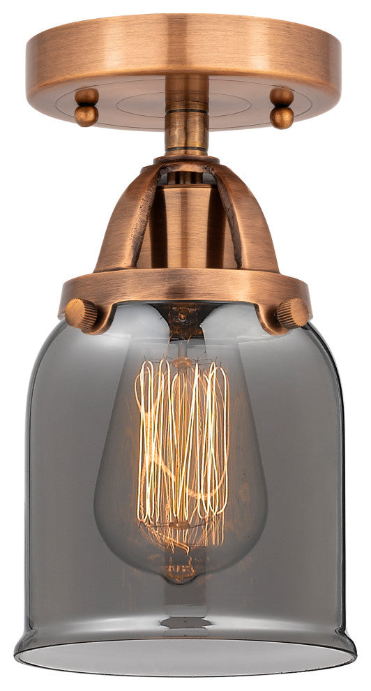Small Bell Semi-Flush Mount, Antique Copper, Plated Smoke, Plated Smoke