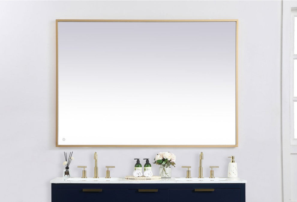 Modern Brass Led Mirror