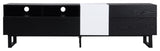 Gewnee TV Stand for 80'' TV with Double Storage Space, Black
