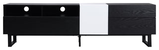 Gewnee TV Stand for 80'' TV with Double Storage Space, Black