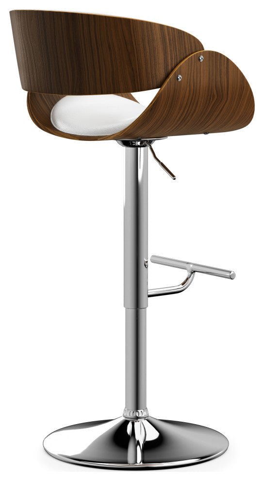 Amery Adjustable Swivel Bar Stool, White